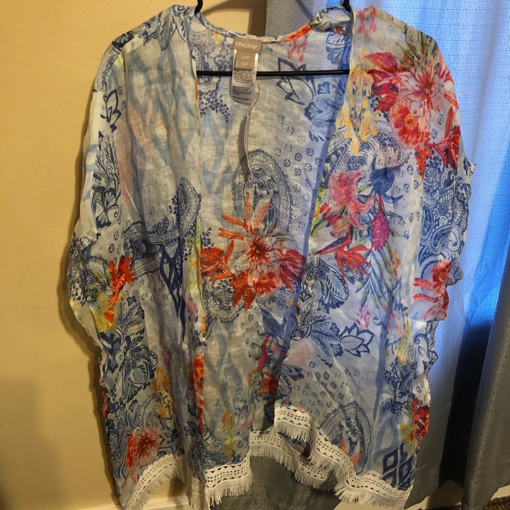 Chico’s ruana wrap ikat paradise